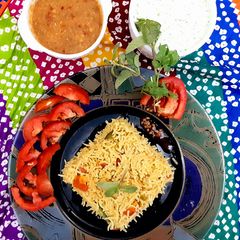 Veggie pulao A picture of Veggie pulao.
