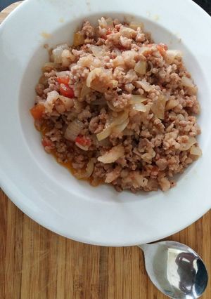 Hình của món Thịt xay sốt cà chua cho bé.