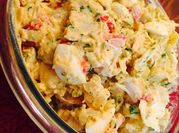 A picture of crab meat and potatoes