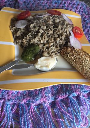 A picture of Urad chilka khichdi.