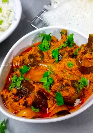 A picture of Gutti Vankaya Koora (Stuffed Eggplant Andhra Style).