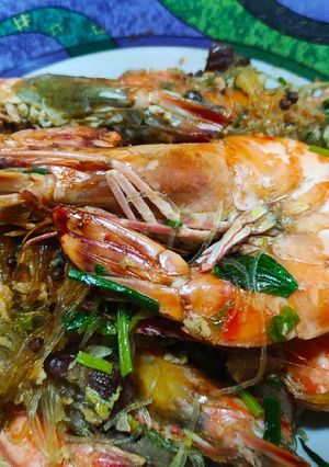 รูปของ กุ้งลายเสืออบวุ้นเส้น