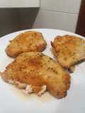 Libritos de lomo rellenos de jamón dulce y queso