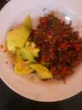 Ovacado and fried omena#marathonrecipe