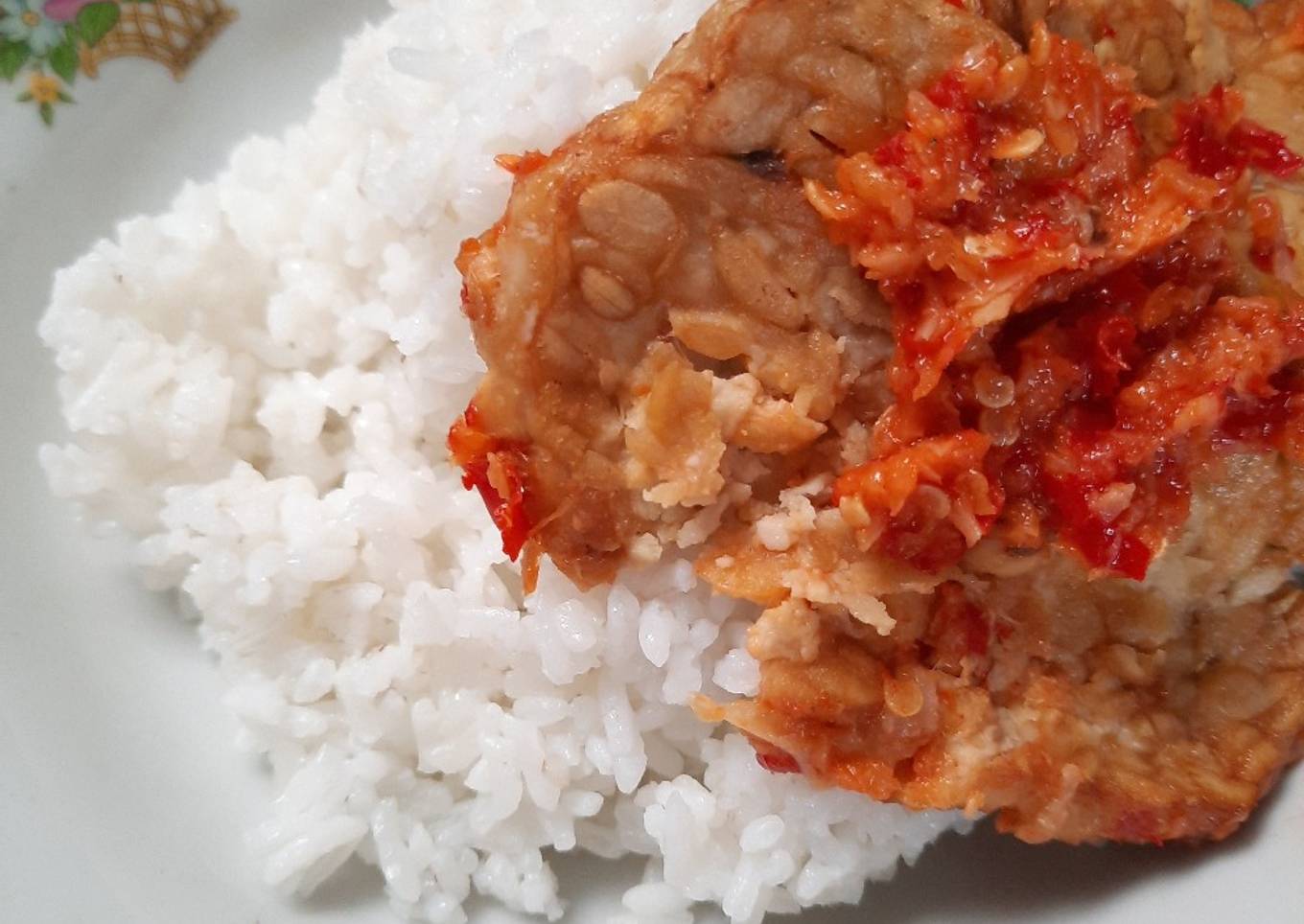 77. Tempe penyet sambal bawang putih