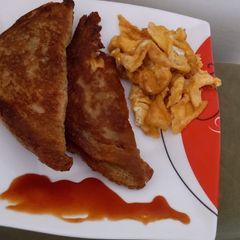 A picture of Bread egg pokoda.