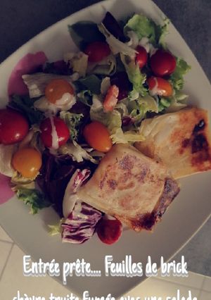 Une photo de Brick chèvre truite fumée et miel