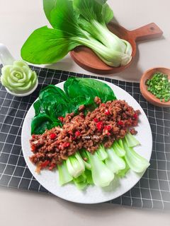 Foto resep Pokcoy Siram Daging Cincang