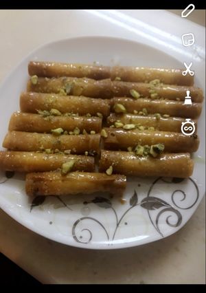 صورة لوصفة اصابع العروس بالفستق☺️