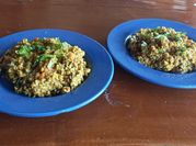 Una foto de risotto shiitake