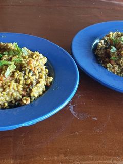 Una foto de Risotto con hongos