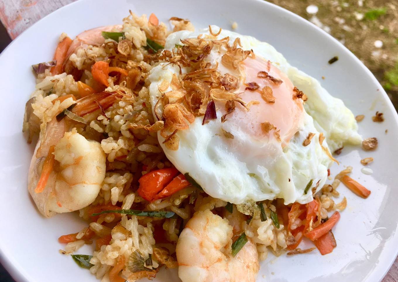 Nasi goreng teri (Nasgor Oriental, tanpa kecap)