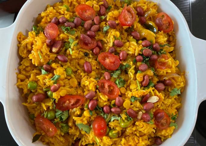 Chana daal and peas pilau