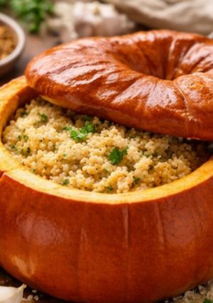 Foto principal de Calabaza rellena de arroz al horno