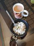Sabudana khichdi with masala tea