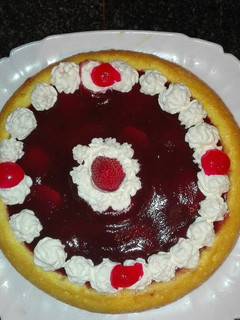 Una foto de Pastel de queso en la olla GM g con mermelada de fresa casera
