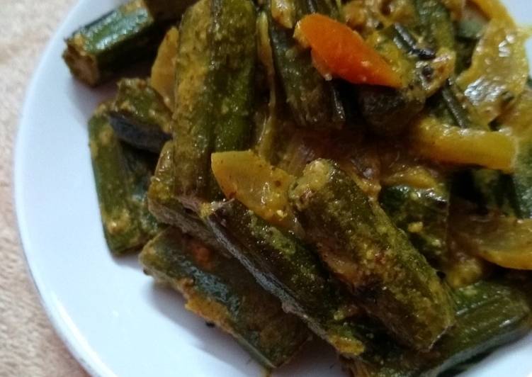 Recipe of Favorite Bhindi Lady&#39;s Finger Besara(mustard paste)