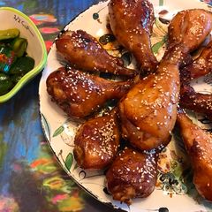 A picture of Oven-baked Honey Chicken Legs.