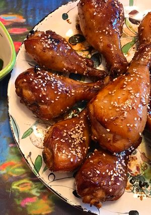 A picture of Oven-baked Honey Chicken Legs.