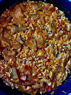 Una foto de Arroz con alcachofas