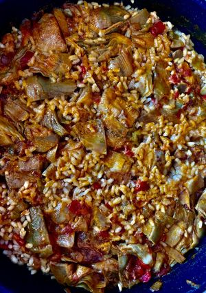 Una foto de Arroz con alcachofas