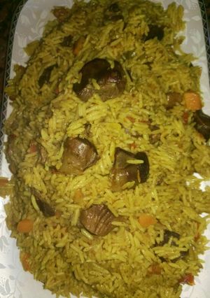 صورة لوصفة ارز بسمتي بكبد وقوانص الدجاج (كبسه)