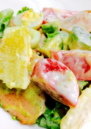 Hình của món Salad bơ hoa quả ❄️🍅🍋.
