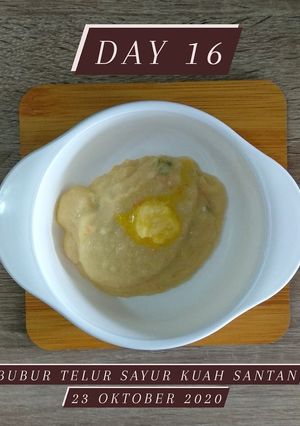Foto resep Bubur telur sayur kuah santan mpasi 6 bulan