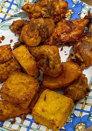 Foto resep Ayam tahu tempe goreng lengkuas