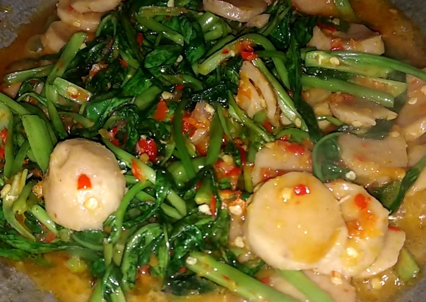 02. Oseng kangkung bakso merecon