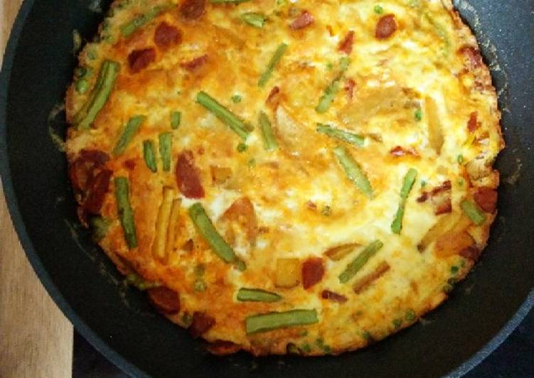 Steps to Prepare Favorite Chorizo and vegetable Fritatta