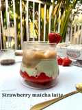 Strawberry matcha latte