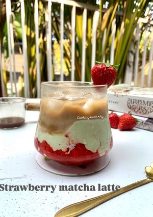 Foto resep Strawberry matcha latte