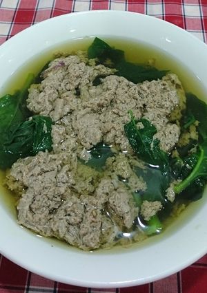Hình của món Canh cua mùng tơi.