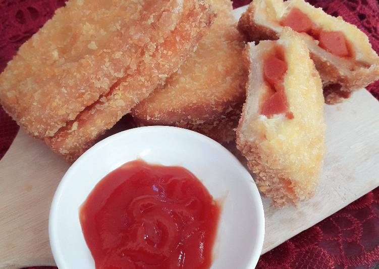 Resep Roti Sosis Goreng, Enak Banget