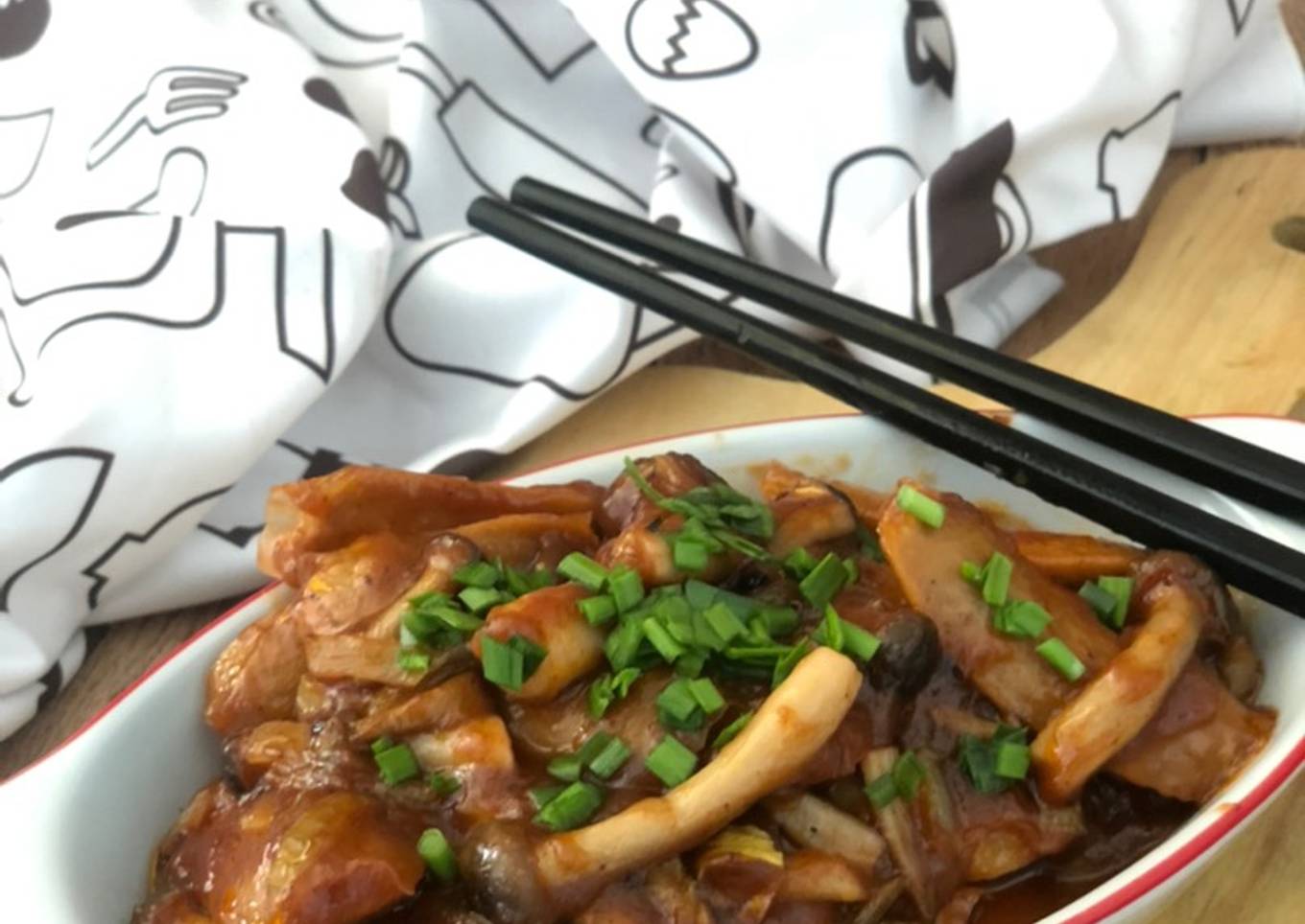 405. Sosis Jamur Asam Manis Pedas
