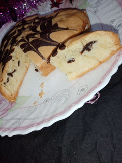 A picture of Choco marble cake in pateela.