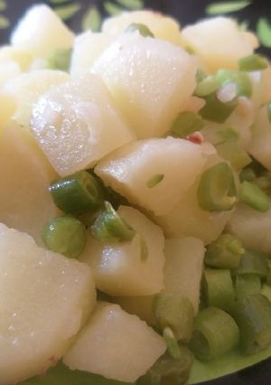 Una foto de Papas con ejotes