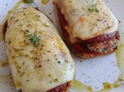 Una foto de milanesas de berenjena