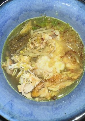 Foto resep Bubur ayam rice cooker kuah kuning