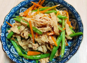 豆皮絲炒四季豆 的食譜成品照片