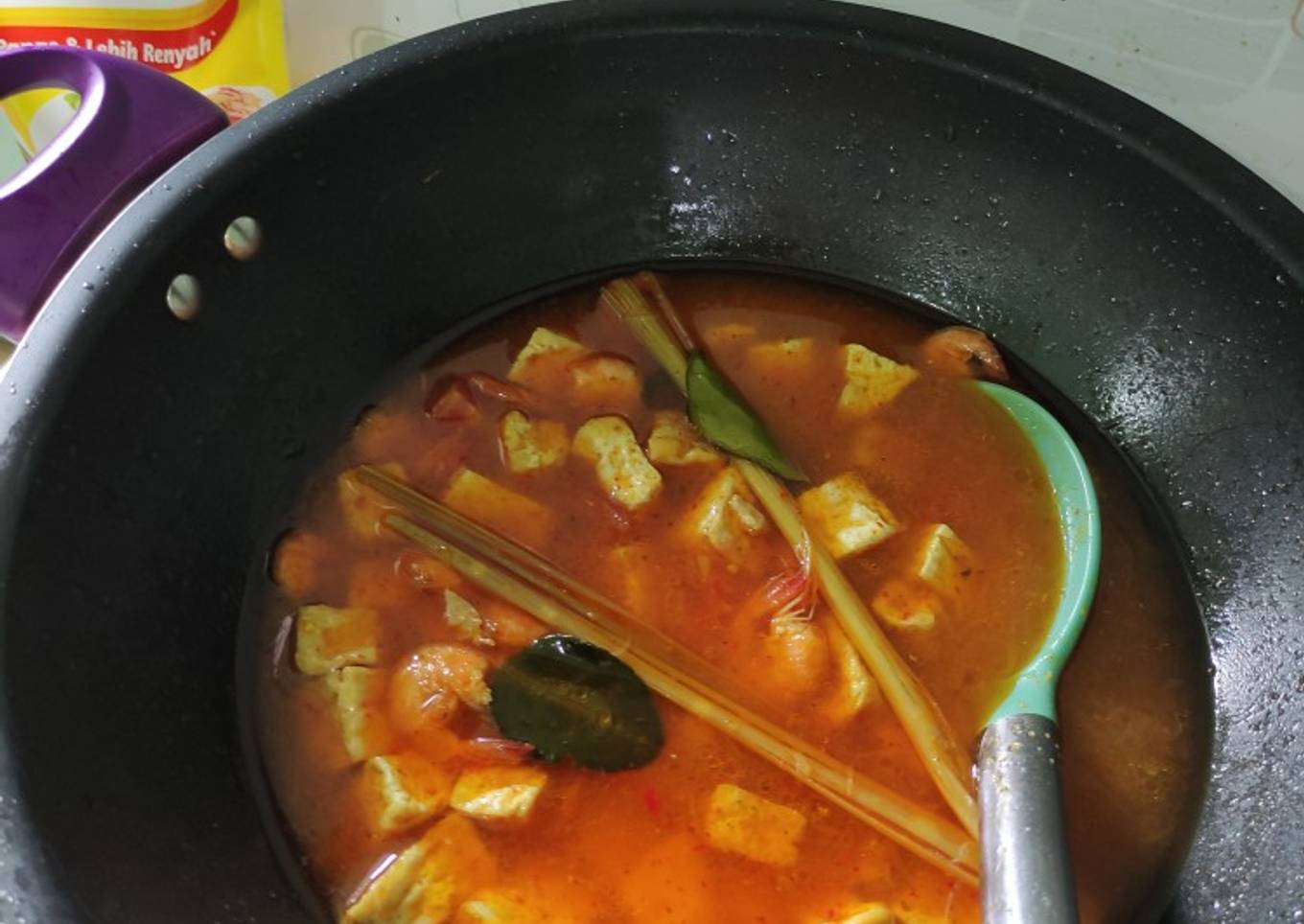 Tomyam UHU (Udang Tahu) simple