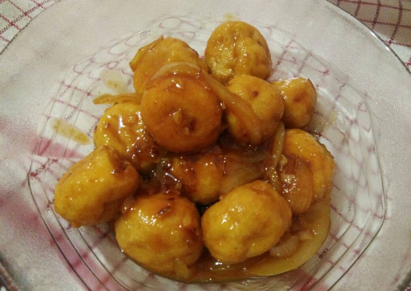 Bola-bola Tahu Asam Manis