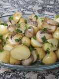 Ensalada tibia de papines y champiñones