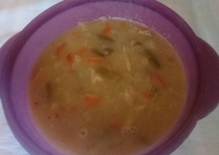 Easiest Way to Make Super Quick Homemade Chicken soup with beans and veggies