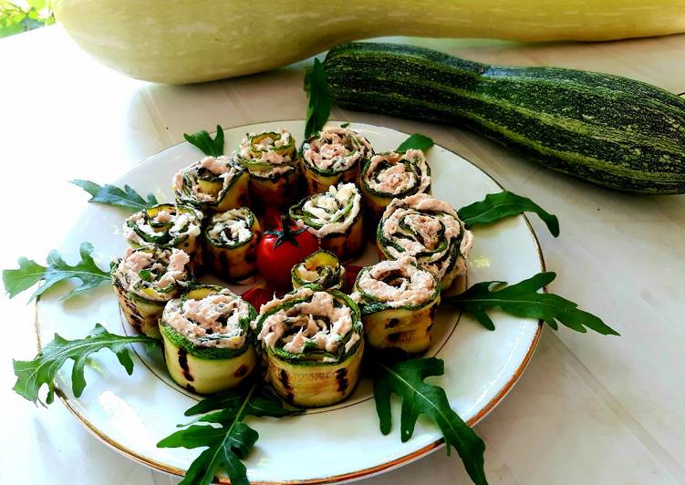 Simple Way to Make Super Quick Homemade Rotolini di zucchina con farcia di tonno