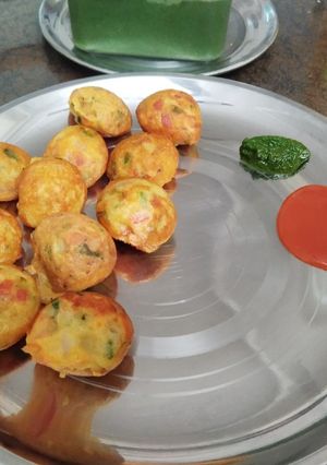 A picture of Jackfruit Flour Paniyaram (with less oil).