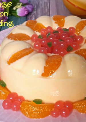 Foto resep Orange cotton pudding / puding jeruk