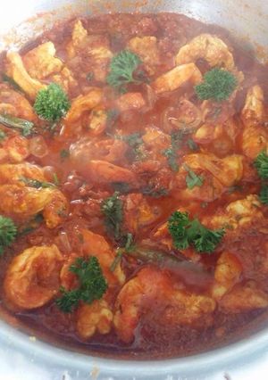 A picture of Hot prawns courtesy of Prani Moodley .