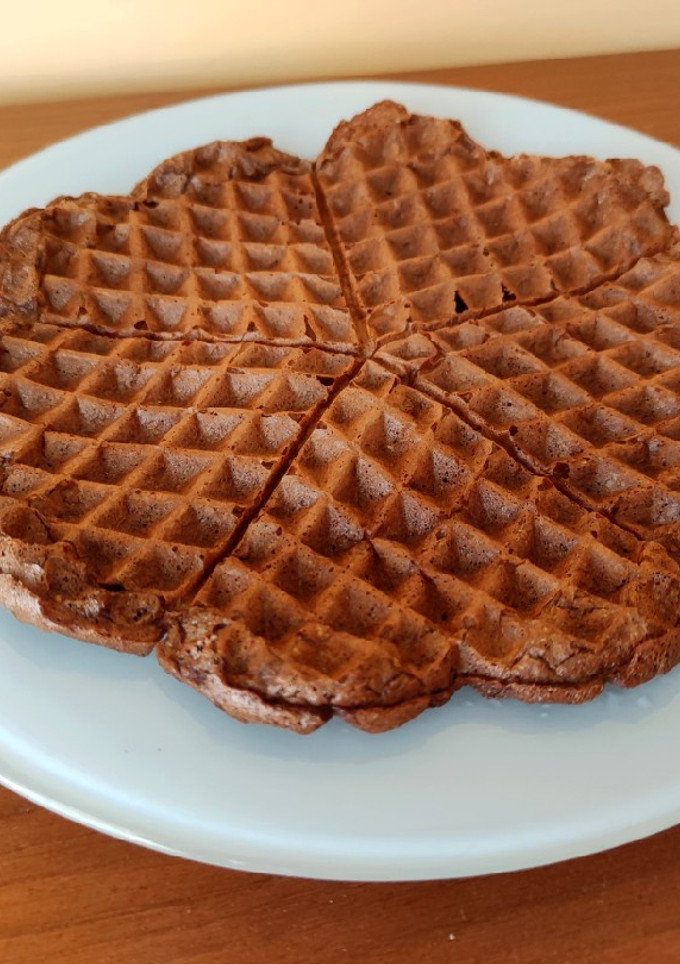 Una foto de Gofres de chocolate 🍫 sin plátano